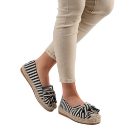 Pruhované espadrilky černá hnědý 2