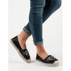 Černé espadrilky s ornamenty černá 1
