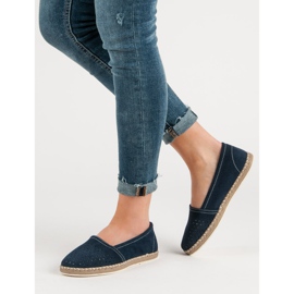 Filippo Tmavě modré kožené espadrilky námořnická modř modrý 1