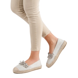 Espadrilky s květinami šedá 1