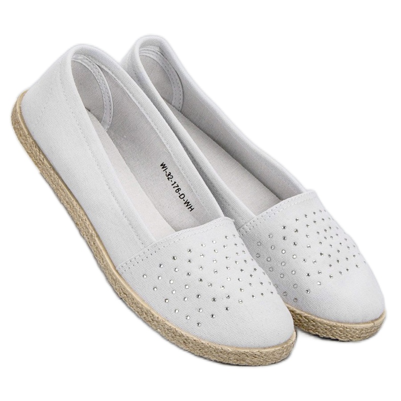 Bílé espadrilky s krystaly bílý 1 Bílé espadrilky s krystaly bílý 1