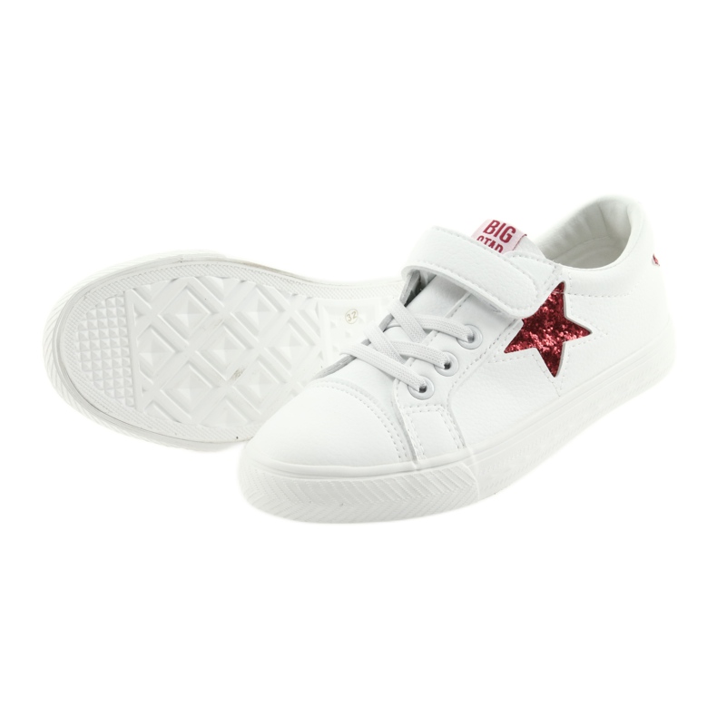 Tenisky na suchý zip Big Star hvězda 374102 bílý červený 5