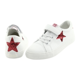 Tenisky na suchý zip Big Star hvězda 374102 bílý červený 4