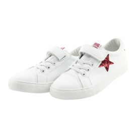 Tenisky na suchý zip Big Star hvězda 374102 bílý červený 3