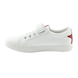 Tenisky na suchý zip Big Star hvězda 374102 bílý červený 2