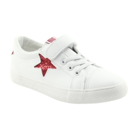 Tenisky na suchý zip Big Star hvězda 374102 bílý červený 1