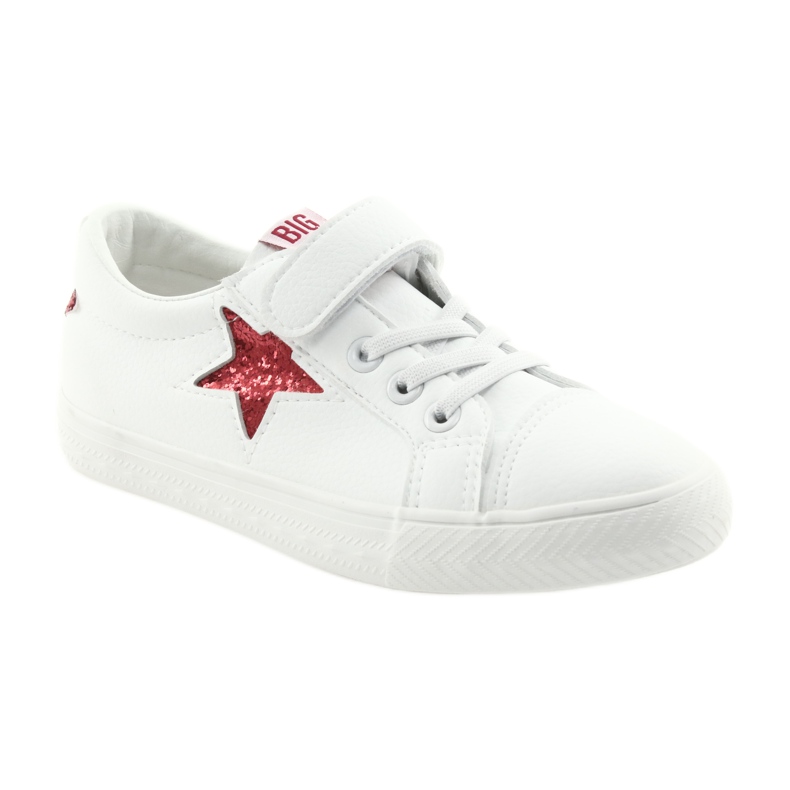 Tenisky na suchý zip Big Star hvězda 374102 bílý červený 1