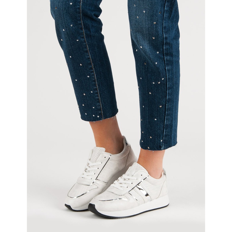 Pohodlné bílé tenisky bílý 1