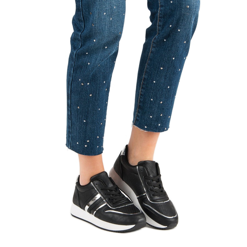 Pohodlné černé tenisky černý 1