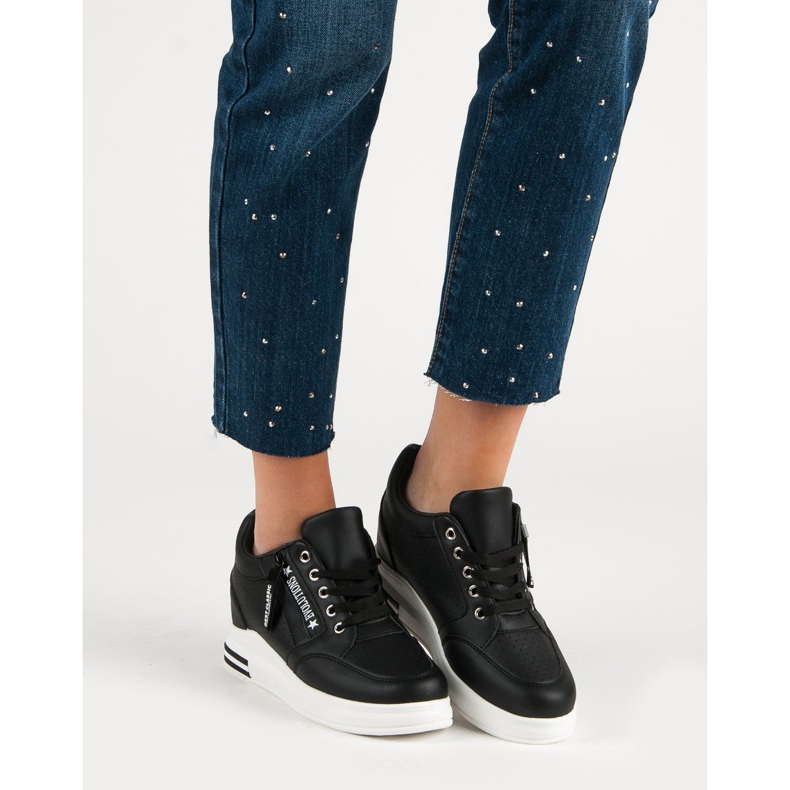 Módní černé tenisky černá 1