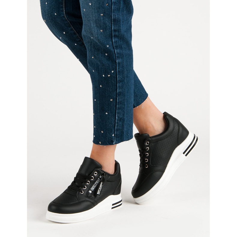 Módní černé tenisky černá 2