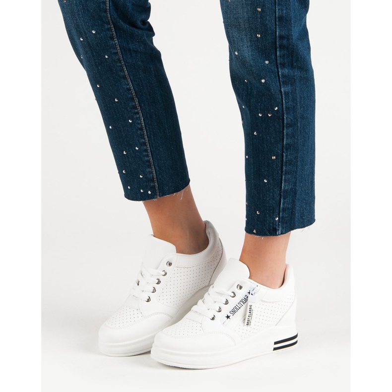 Módní bílé tenisky bílý 2