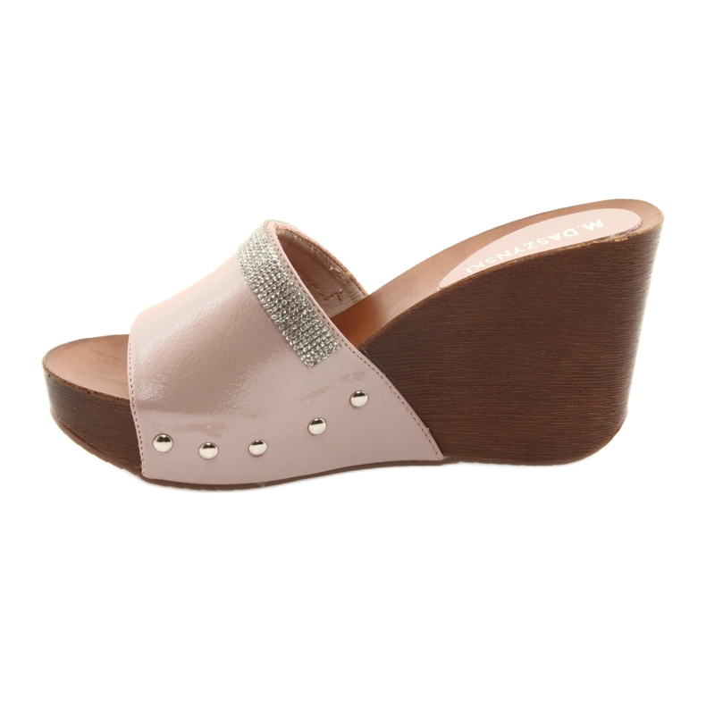 M.Daszyński Klínové pantofle Daszyński AM43 se kubickým zirkonem růžový 2 M.Daszyński Klínové pantofle Daszyński AM43 se kubickým zirkonem růžový 2