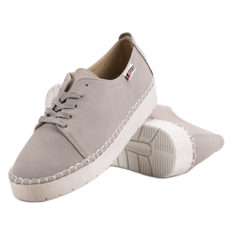 Šedé vázané boty VICES šedá 1