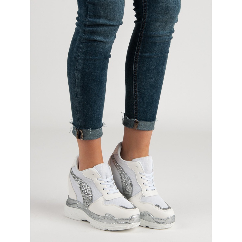 Bílé tenisky se třpytivými VICES bílý 1