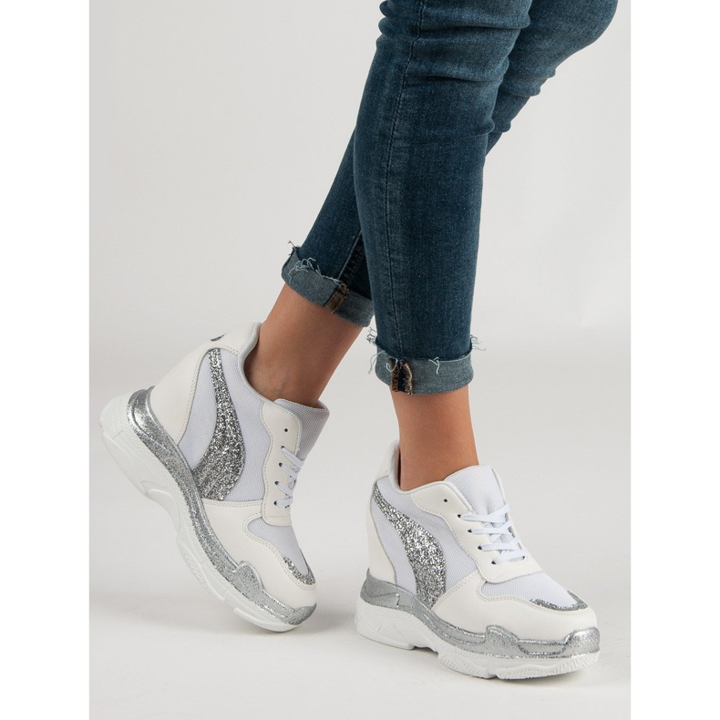 Bílé tenisky se třpytivými VICES bílý 2