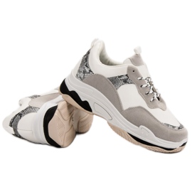 Bílé tenisky se vzorem černý hnědý 1