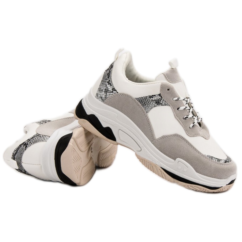 Bílé tenisky se vzorem černá hnědý 1