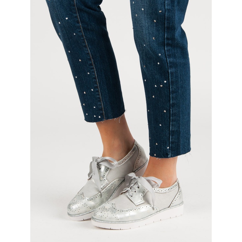 Vices Boty svázané stuhou šedá 1