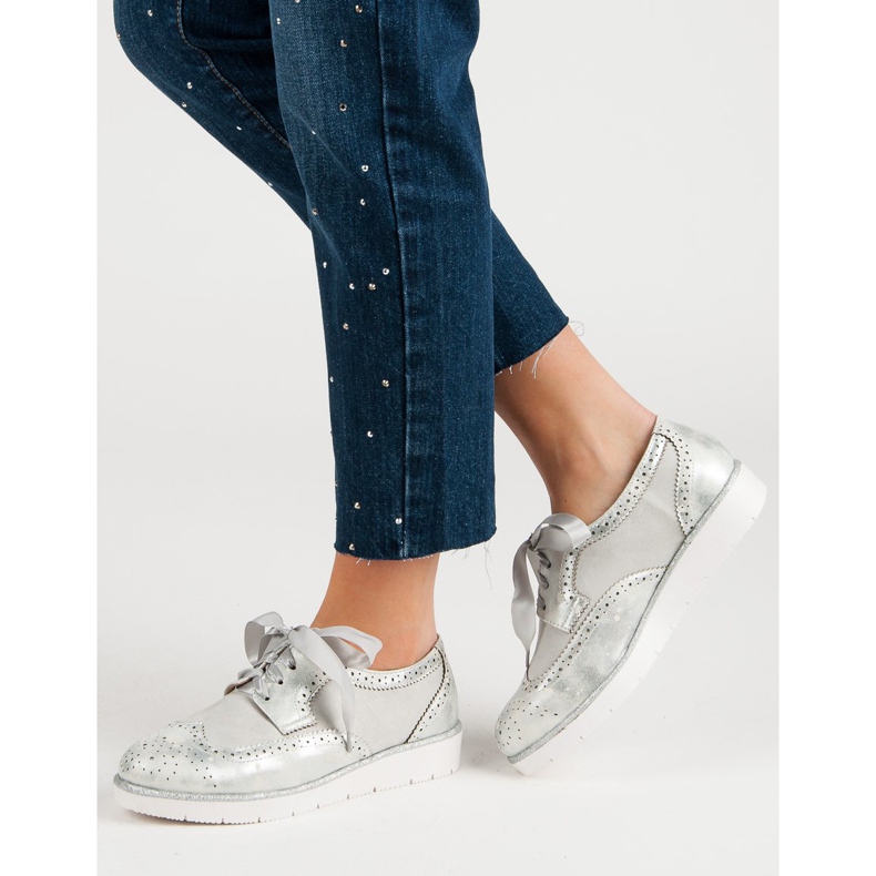 Vices Boty svázané stuhou šedá 2