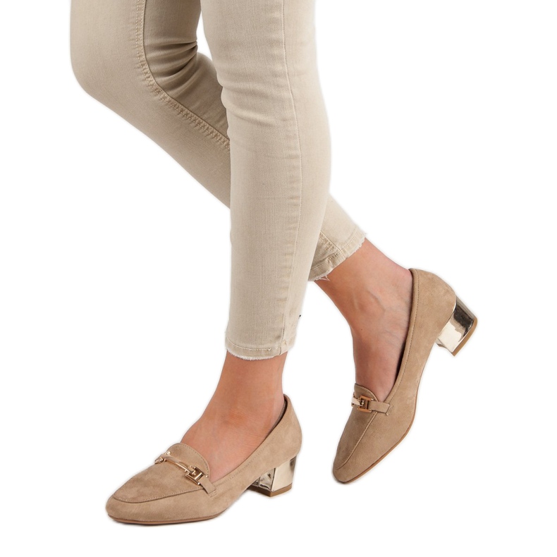 Kylie Mokasíny na vysokém podpatku hnědý 2