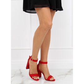 Sandály na sloupku červené 369-18 Červené 2