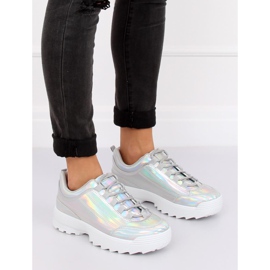 Stříbrná holografická sportovní obuv 82017 Silver šedá 1