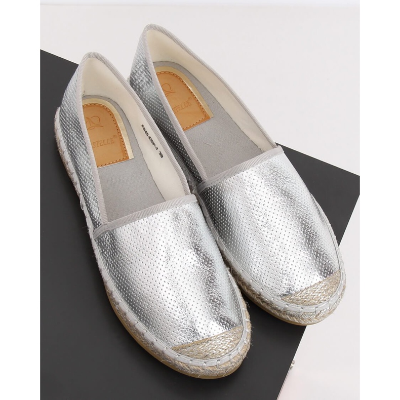Stříbrná metalíza Espadrilles A645-ESP-1 Silver šedá 2