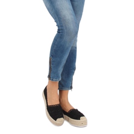 Černé krajkové espadrilky A8692 černé černý 1