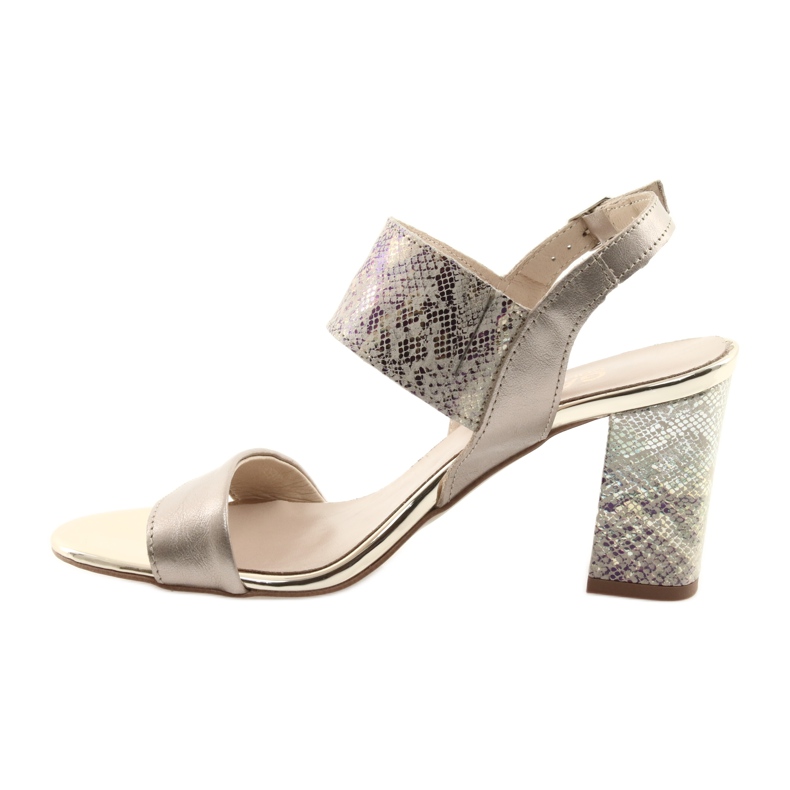 Sandály na zlatém sloupku Gamis 3390 / benzínovém plazu zlatý 2