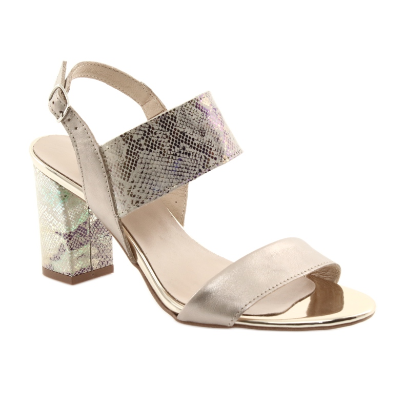 Sandály na zlatém sloupku Gamis 3390 / benzínovém plazu zlatý 1