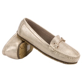 Kylie Lesklé mokasíny žluť 1