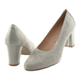 Arka Ark Pumps Dámské kožené flexibilní podešve 5137 šedá 4