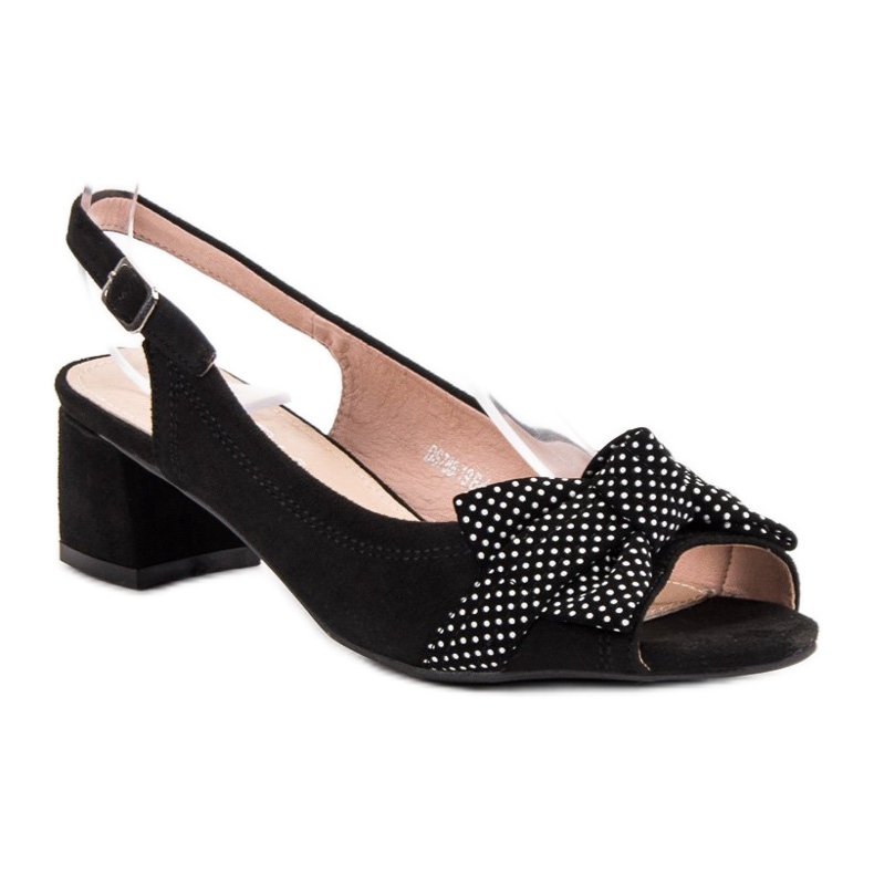 Filippo Semišové sandály s mašlí černá 1