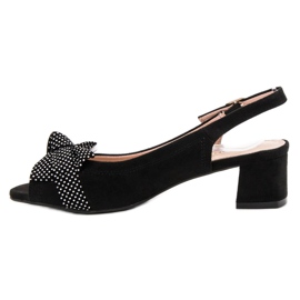 Filippo Semišové sandály s mašlí černý 2