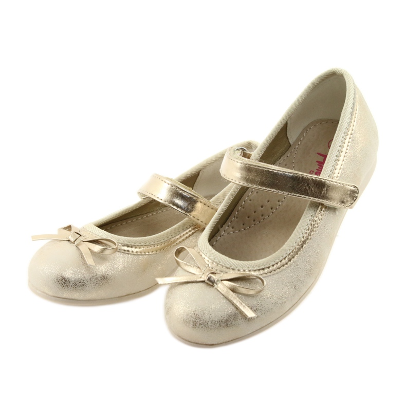 Lodičky na balerínky s mašlí American Club GC18 hnědý žlutá 3