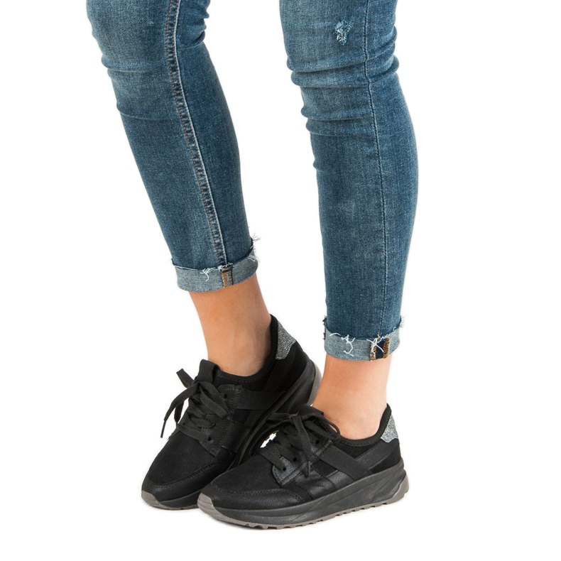 Ideal Shoes Nazouvací sportovní obuv černá 1