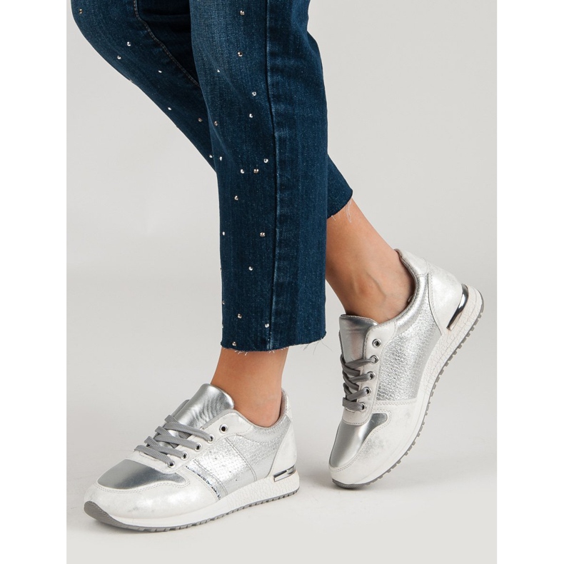Jumex Stříbrné sportovní boty šedá 2