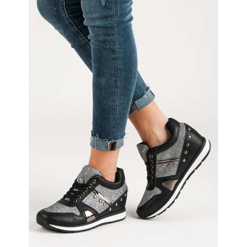 Cm Paris Černé tenisky s kamínky černá 2