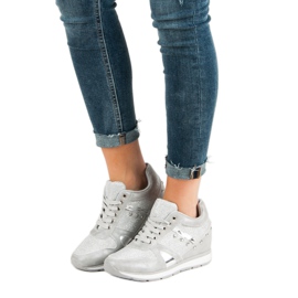 Cm Paris Stříbrné tenisky s kamínky šedá 1