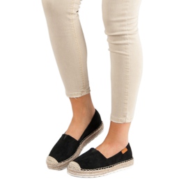 Espadrilky z černého semiše černá 1