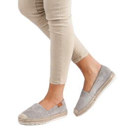 Espadrilky ze šedého semiše šedá 1
