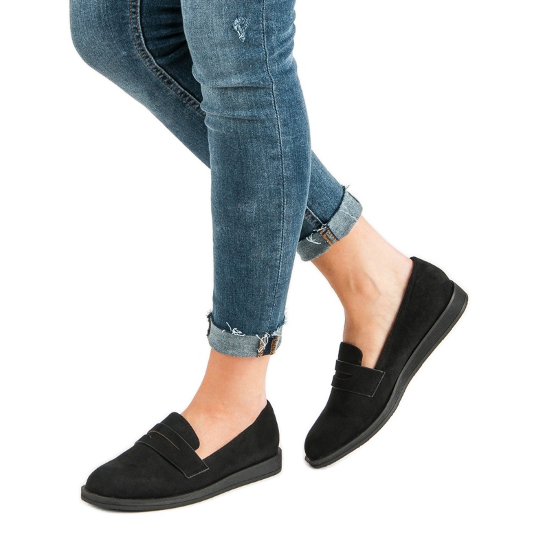 Best Shoes Černé ležérní mokasíny černý 2