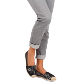 Espadrilky černé hadí kůže 68-64 černé černý 2