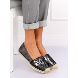 Espadrilky černé hadí kůže 68-64 černé černý 1