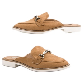 Elegantní dámské pantofle hnědý 1 Elegantní dámské pantofle hnědý 1