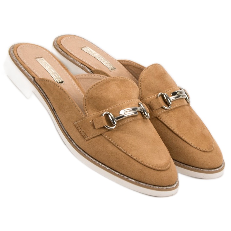 Elegantní dámské pantofle hnědý 2 Elegantní dámské pantofle hnědý 2