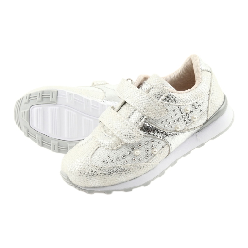 Sportovní dívky American Club ES19 stříbrná bílý šedá 5