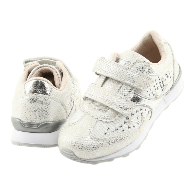 Sportovní dívky American Club ES19 stříbrná bílý šedá 4