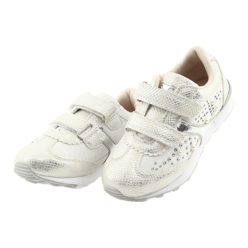 Sportovní dívky American Club ES19 stříbrná bílý šedá 3